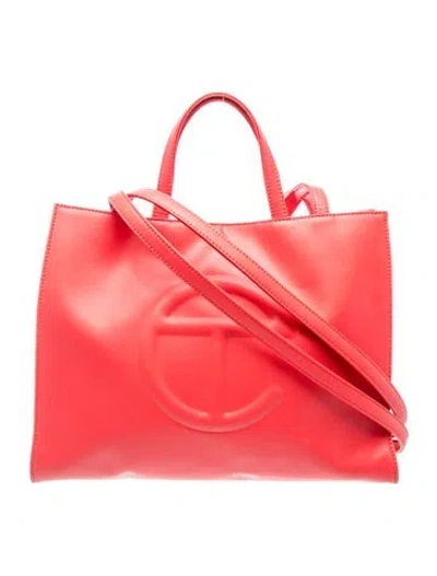 Pre-owned Telfar Vegan Leather Vegan Leather Shopping Tote In Red