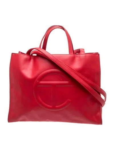 Pre-owned Telfar Vegan Leather Vegan Leather Shopping Tote In Red