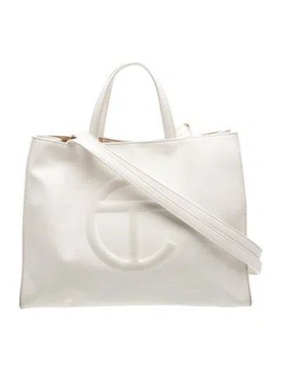 Pre-owned Telfar Vegan Leather White Shopping Medium