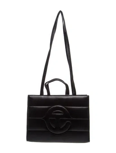 Pre-owned Telfar Vegan Leather X Moose Knuckles Puff Shopper Tote W/ Tags In Black