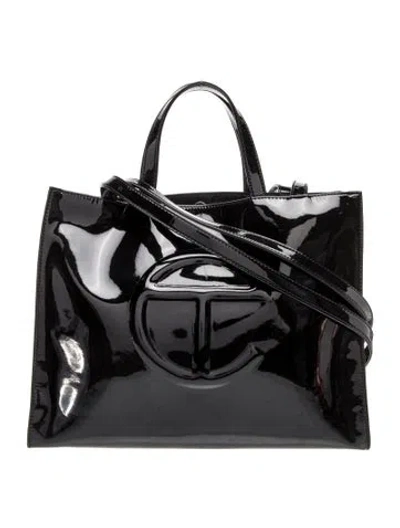 Pre-owned Telfar Vegan Patent Leather Tote In Black