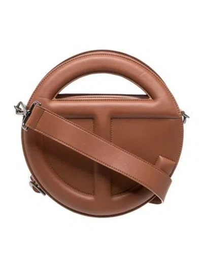 Pre-owned Telfar Vegetarian Leather Shoulder Bag In Brown