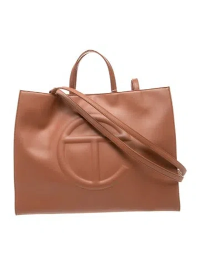 Pre-owned Telfar Vegetarian Leather Tote In Brown