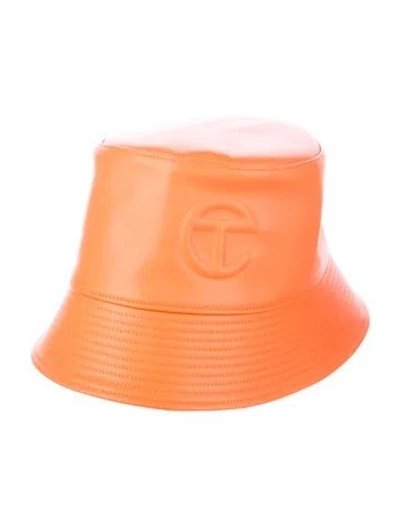 Pre-owned Telfar Women's Leather Bucket Hat In Orange