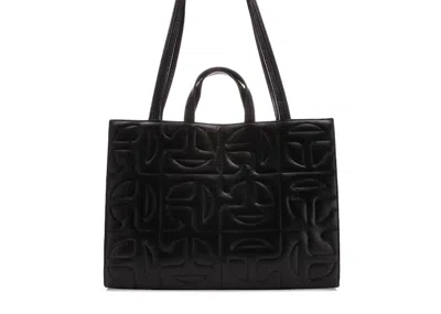 Pre-owned Telfar Women's  X Moose Knuckles Quilted Nylon Shopper Tote Large In Black