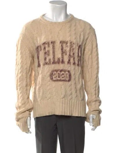 Pre-owned Telfar Wool Graphic Print Pullover In Neutrals