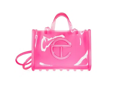 Pre-owned Telfar X Melissa Large Jelly Shopper In Clear Pink