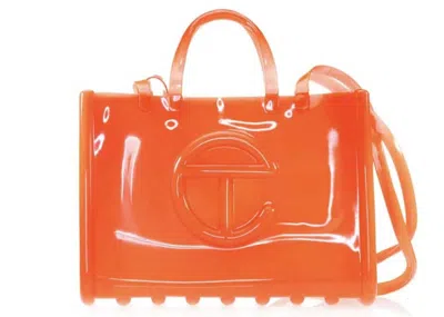 Pre-owned Telfar X Melissa Large Jelly Shopper In Orange