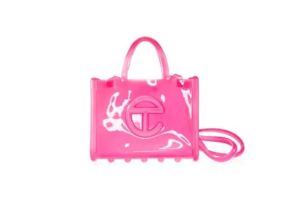 Pre-owned Telfar X Melissa Medium Jelly Shopper In Clear Pink
