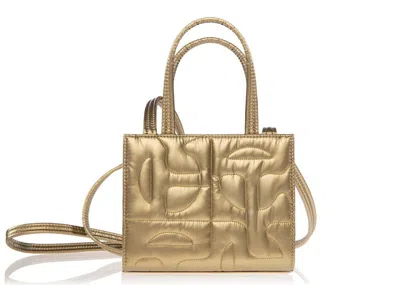 Pre-owned Telfar X Moose Knuckles Quilted Small Shopper In Gold