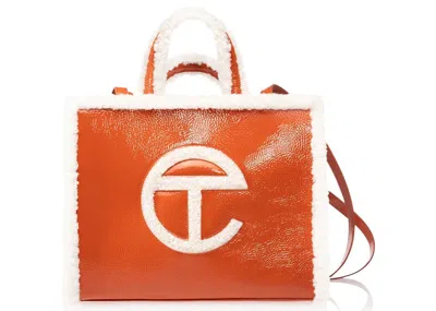 Pre-owned Telfar X Ugg Medium Shopper Crinkle In Spicy Pumpkin