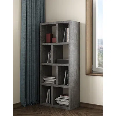 Temahome Berlin 28" W Geometric Bookcase In Concrete
