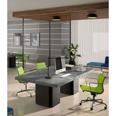Temahome Dusk 59x59" Table Add-on Kit - Top & Pedestal Base In Black;gray