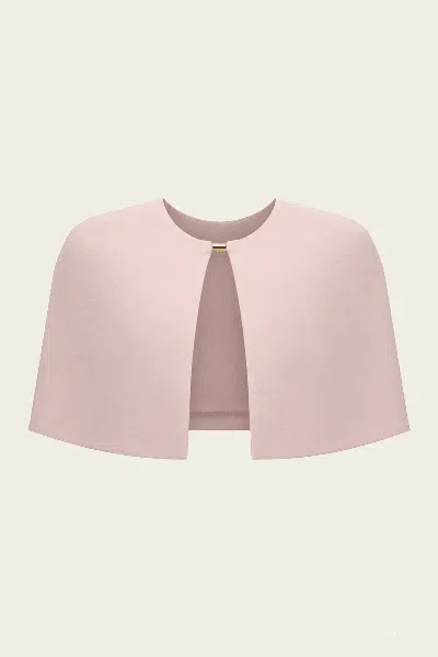 Temily Cape Crop Top In Rose Quartz In Pink