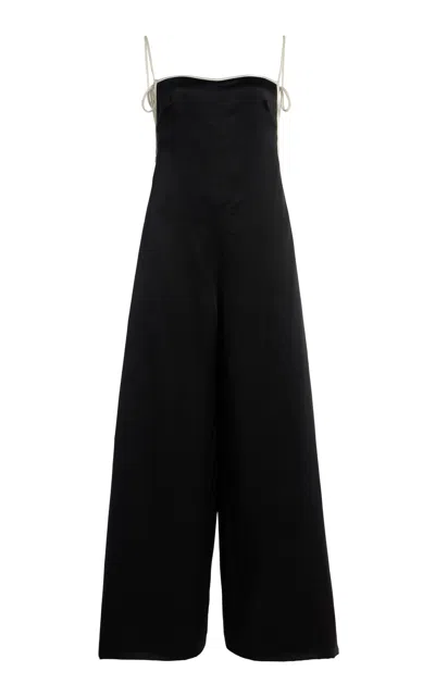 Temily Exclusive Summer Bones Roller Silk-satin Jumpsuit