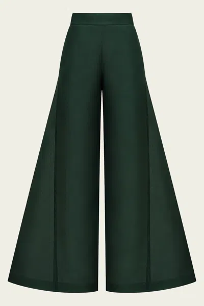Temily Isosceles Trouser In Dark Viridian In Green