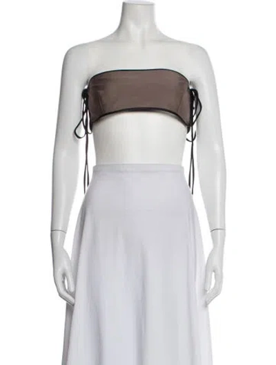 Pre-owned Temily Strapless Crop Top W/ Tags In White