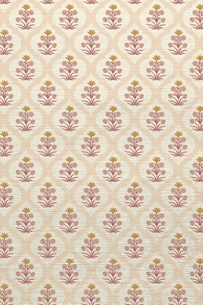Tempaper & Co. Ogee Garden Printed Grasscloth Wallpaper