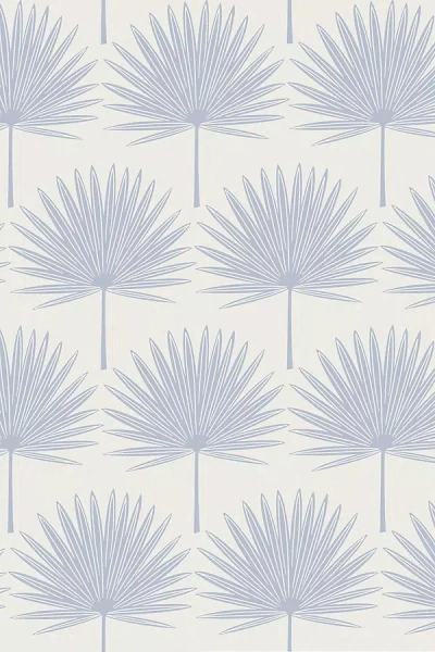 Tempaper & Co. Stamped Palm Blue Peel And Stick Wallpaper