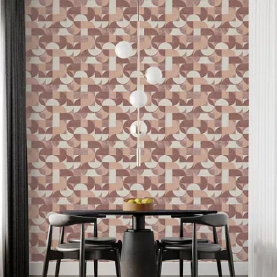 Tempaper Composed Shapes Peel & Stick Wallpaper In Red