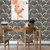 Tempaper Feather Palm Peel & Stick Wallpaper In Black
