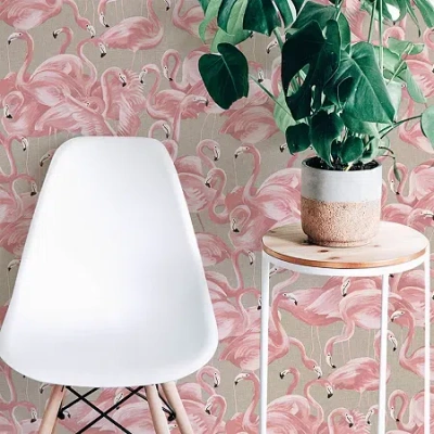 Tempaper Flamingo Peel & Stick Wallpaper In Pink