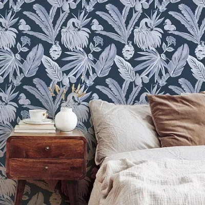 Tempaper Flamingos Peel & Stick Wallpaper In Blue