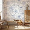 Tempaper Floral Blooms Mural Wallpaper In Blue