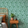 Tempaper Floral Damask Peel & Stick Wallpaper In Green