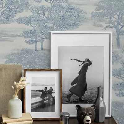 Tempaper Forest Toile Peel & Stick Wallpaper In Blue