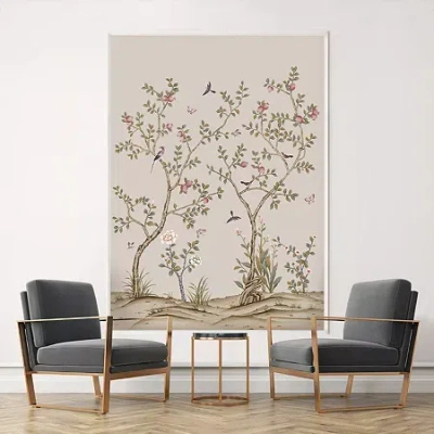 Tempaper Garden Pomegranate Mural Wallpaper In Sand