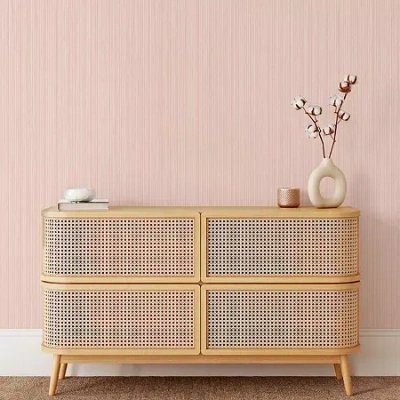 Tempaper Grasscloth Peel & Stick Wallpaper In Pink