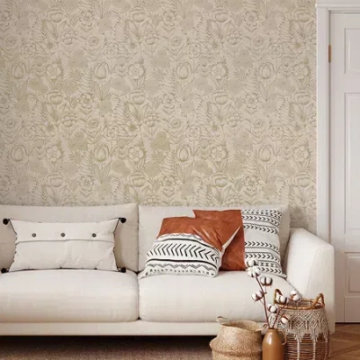 Tempaper Homestead Peel & Stick Wallpaper In Yellow