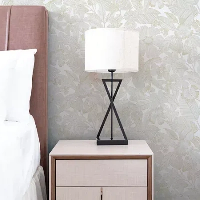 Tempaper Metallic Bloom Peel & Stick Wallpaper In White