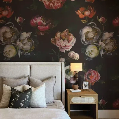 Tempaper Moody Bloom Mural Wallpaper In Black