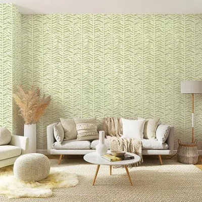 Tempaper Painted Vine Peel & Stick Wallpaper In Green