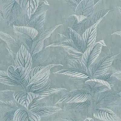 Tempaper Pastel Palm Peel And Stick Wallpaper In Med Blue