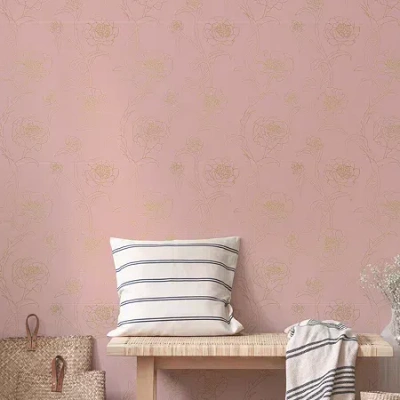 Tempaper Peonies Peel & Stick Wallpaper In Pink