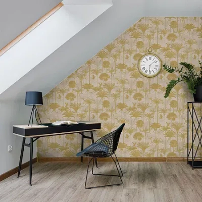 Tempaper Royal Palm Peel & Stick Wallpaper In Yellow