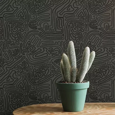 Tempaper Sketch Peel & Stick Wallpaper In Black
