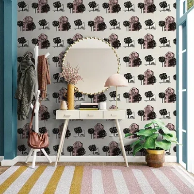 Tempaper Waverly House Peel & Stick Wallpaper In Pink