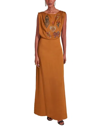 Temperley London Adalina Gown In Brown