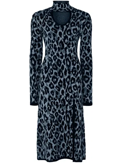 Temperley London Adonis Knitted Dress In Blue