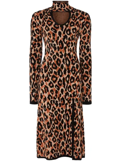 Temperley London Adonis Knitted Dress In Brown