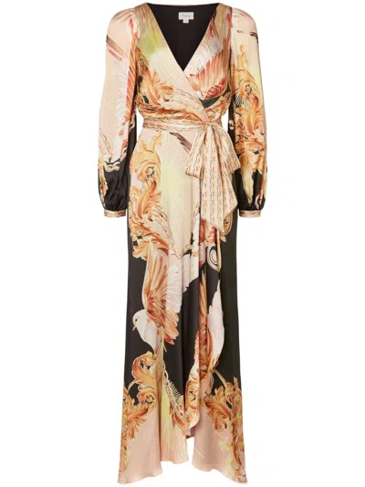 Temperley London Akira Wrap Dress In Black