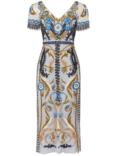 Temperley London Alessia Midi Dress In Blue