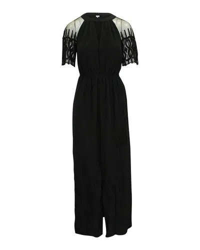 Temperley London Alice By  Lace Sleeve Maxi Dress In Black Cotton
