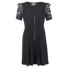 Temperley London Alice Temperley Ghana Puff Sleeve Mini Dress In Black Polyester In Gray