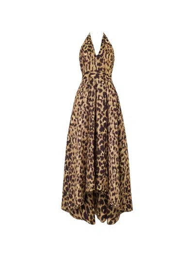 Temperley London Amara Asymmetric Dress In Brown