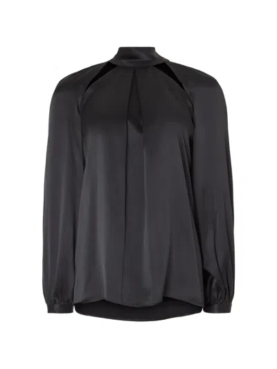 Temperley London Amerie Cutout Silk Blouse In Black